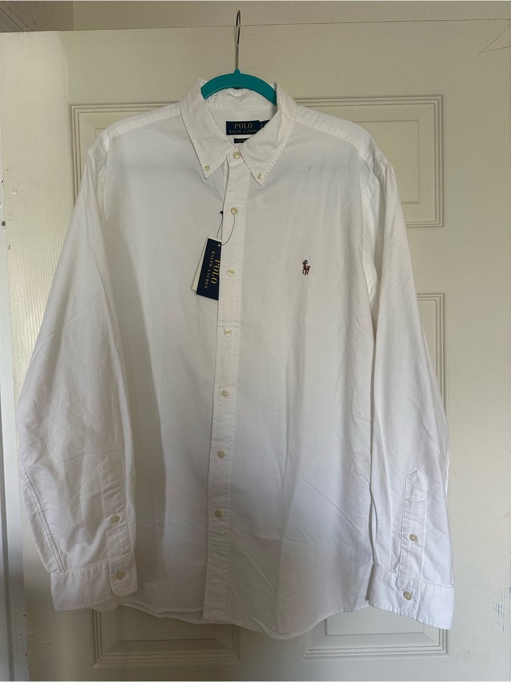 Men’s Polo Ralph Lauren White Button-Down Oxford Shirt 100% Cotton NWT-